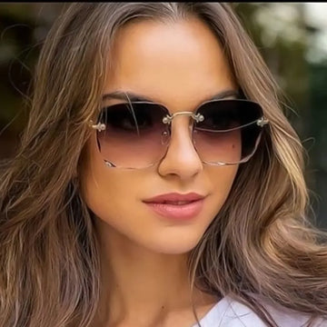 Square Rimless Luxury Summer Sunglasses