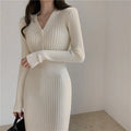Ribella V-Neck Knit Midi Dress