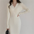 Ribella V-Neck Knit Midi Dress