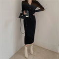 Ribella V-Neck Knit Midi Dress