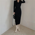Ribella V-Neck Knit Midi Dress