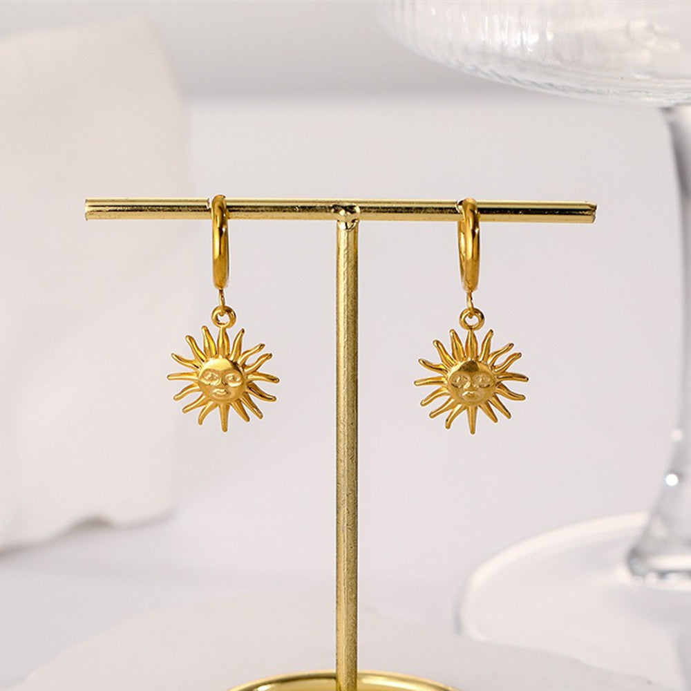 French Retro Titanium Steel Earrings