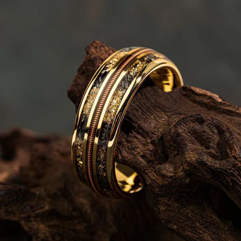 Meteorite Inlaid Gold Foil Men's Light