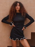 Rivelle Ruffle-Edge Knit Dress