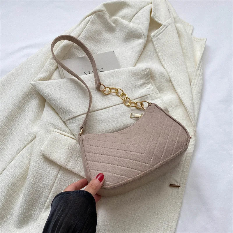 Chevra Felt Saddle Bag — Khaki