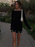 Rivelle Ruffle-Edge Knit Dress