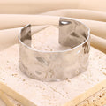 Fluxa Sculpted Cuff Bracelet — Mirror Silver Wide Cuff