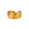Aurelia Sculpted Cuff Bracelet — Leaf-Wrap Cuff