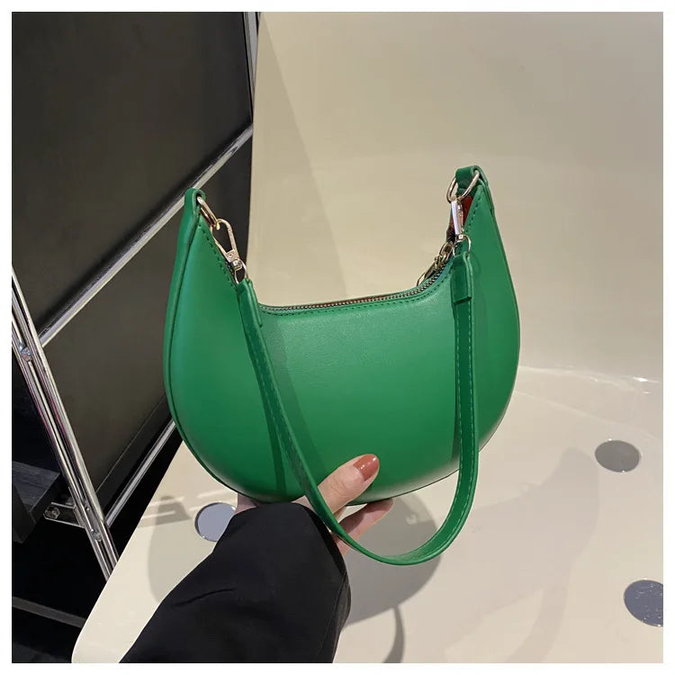 Arcelle Half-Moon Shoulder Bag — Green