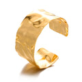 Aurelia Sculpted Cuff Bracelet — Hammered Wide Cuff
