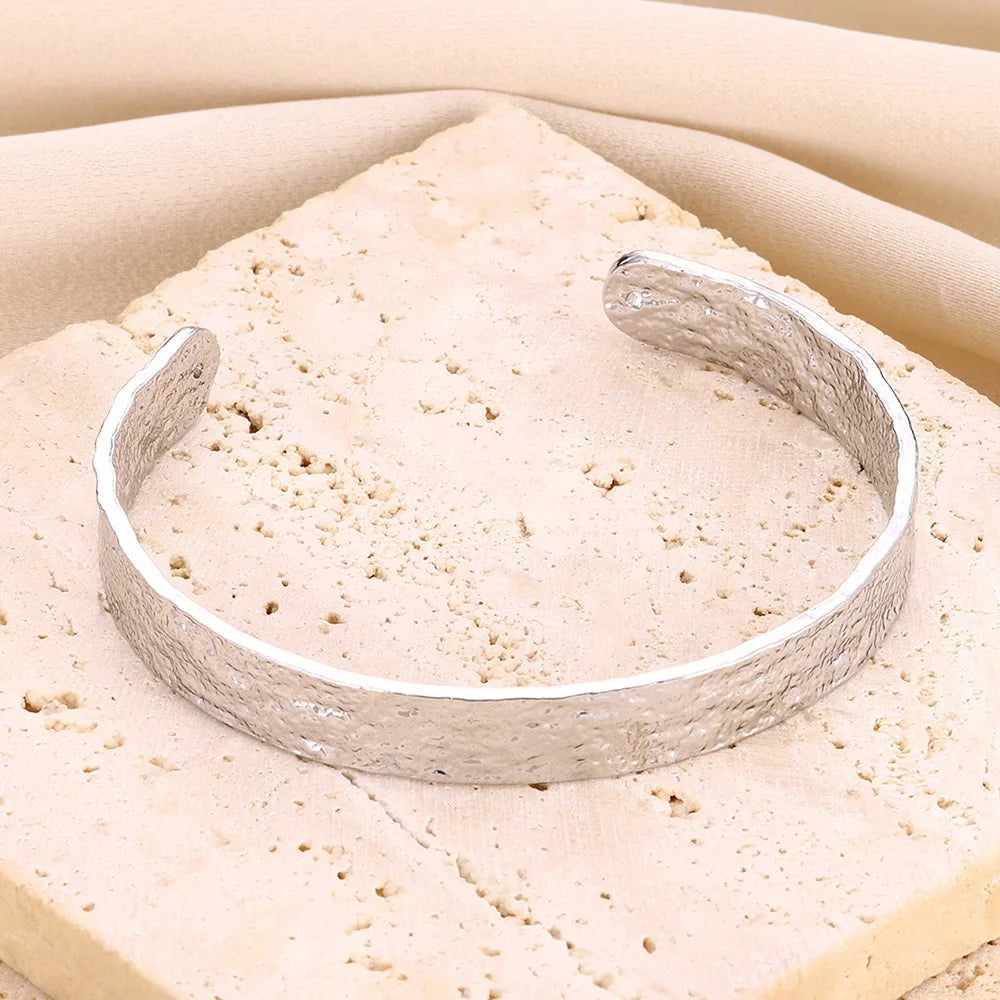 Fluxa Sculpted Cuff Bracelet — Slim Silver Cuff