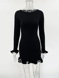 Rivelle Ruffle-Edge Knit Dress