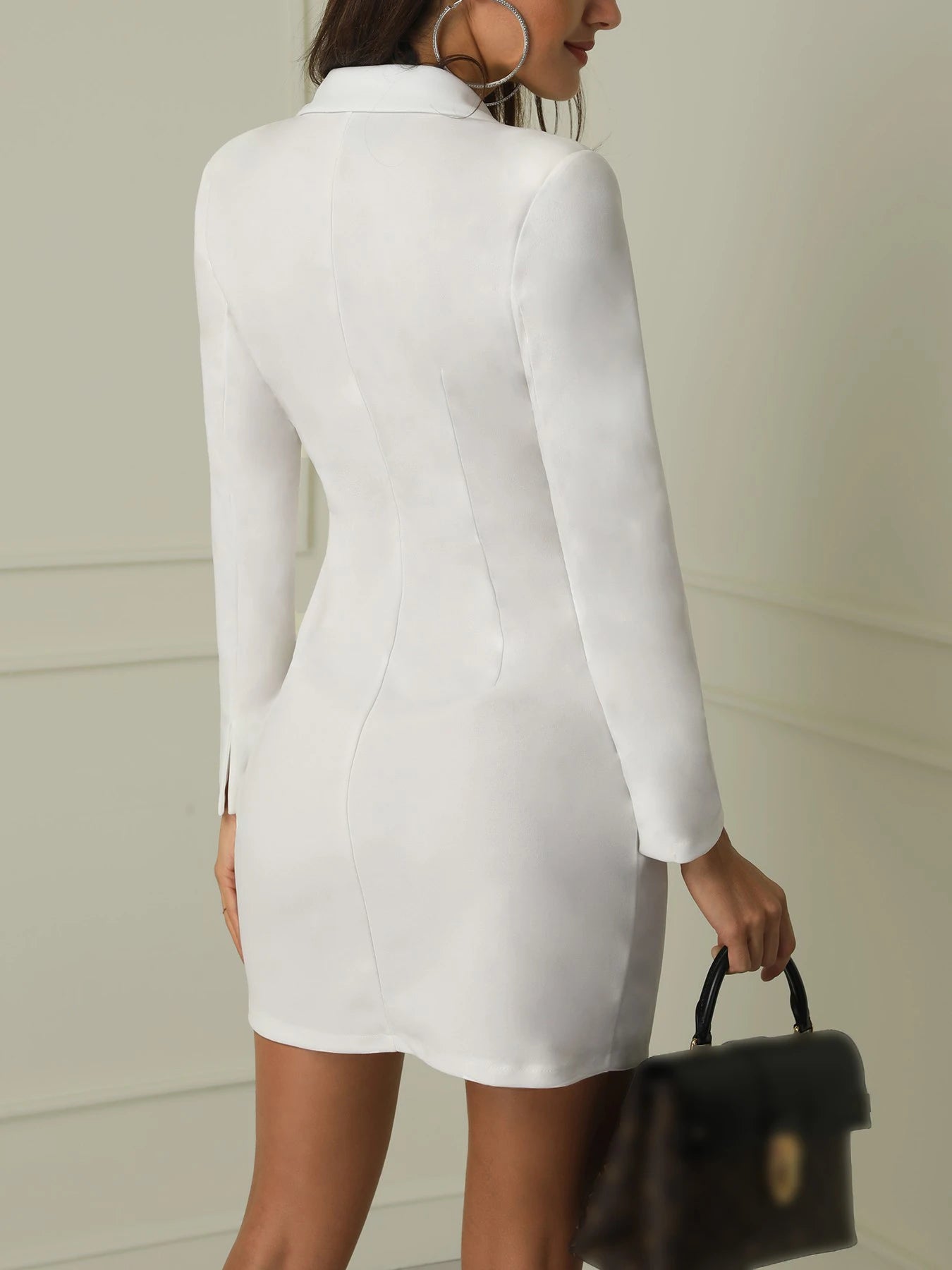 Tailora Button-Front Blazer Dress