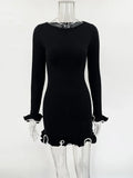 Rivelle Ruffle-Edge Knit Dress