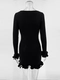 Rivelle Ruffle-Edge Knit Dress