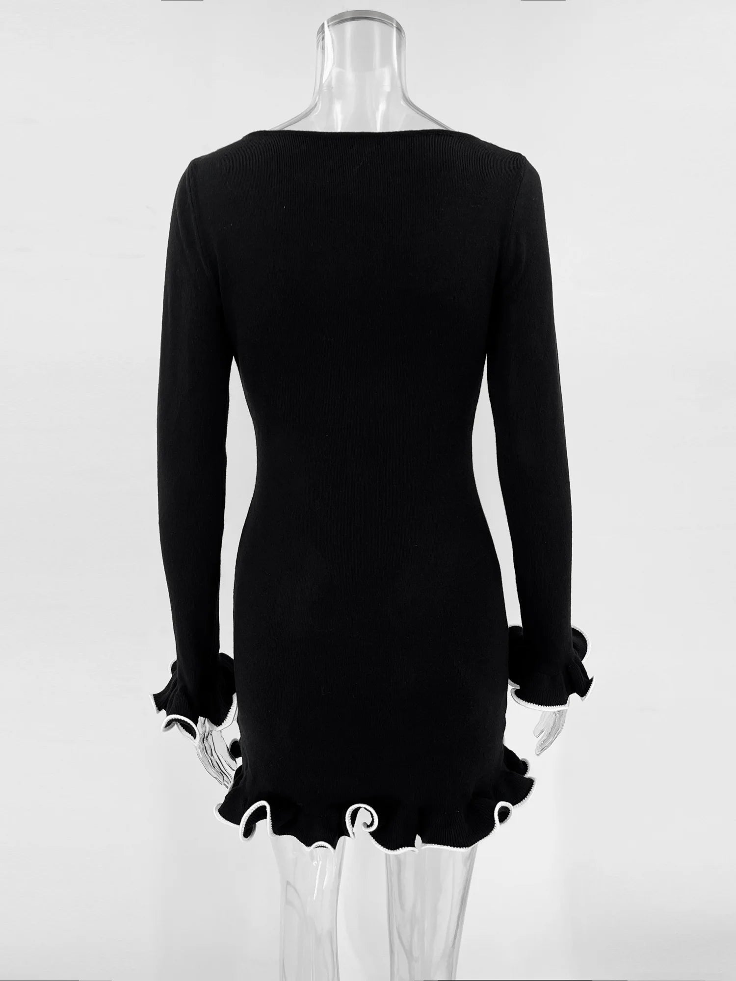 Rivelle Ruffle-Edge Knit Dress