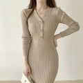 Ribella V-Neck Knit Midi Dress