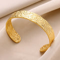 Fluxa Sculpted Cuff Bracelet — Textured Gold Slim Cuff
