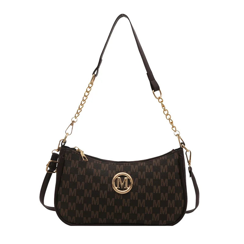 Mira Monogram Shoulder Bag — Coffee