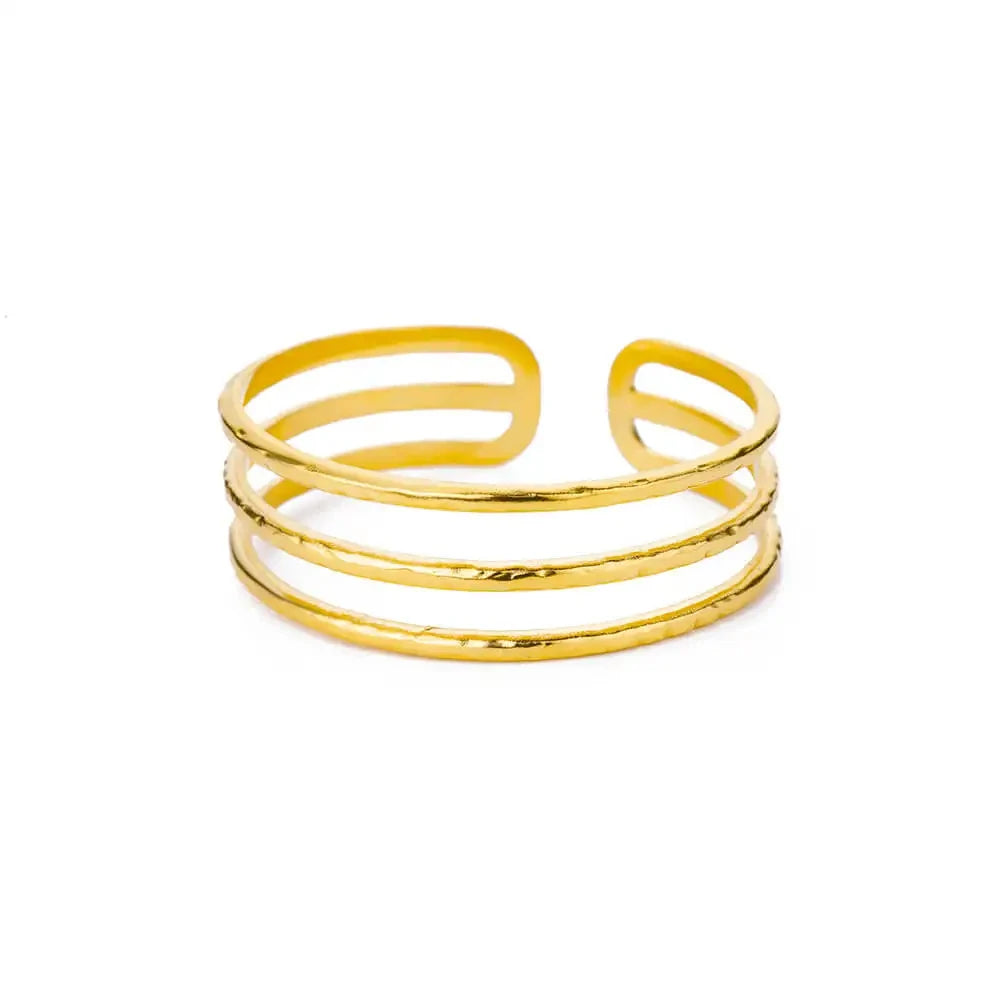 Aurelia Sculpted Cuff Bracelet — Triple-Band Cuff