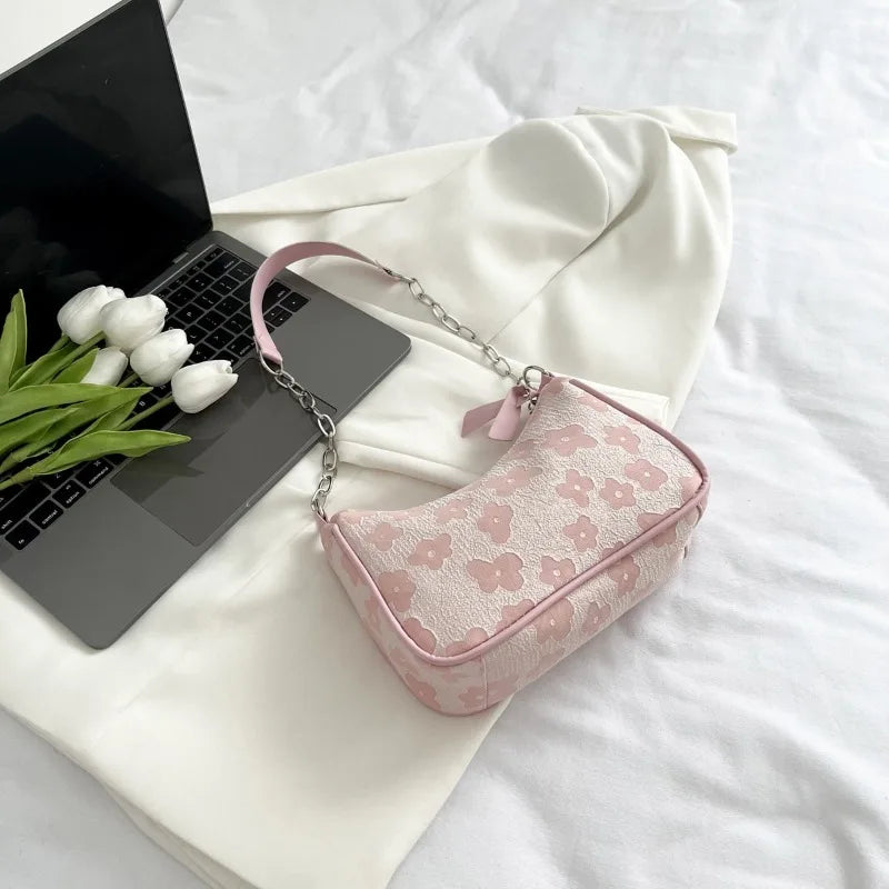 Florelle Patterned Shoulder Bag — Pink