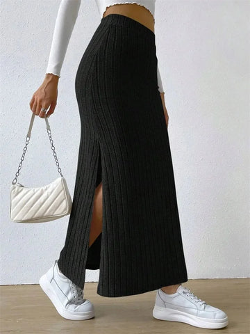 Ribbea Side-Split Maxi Skirt