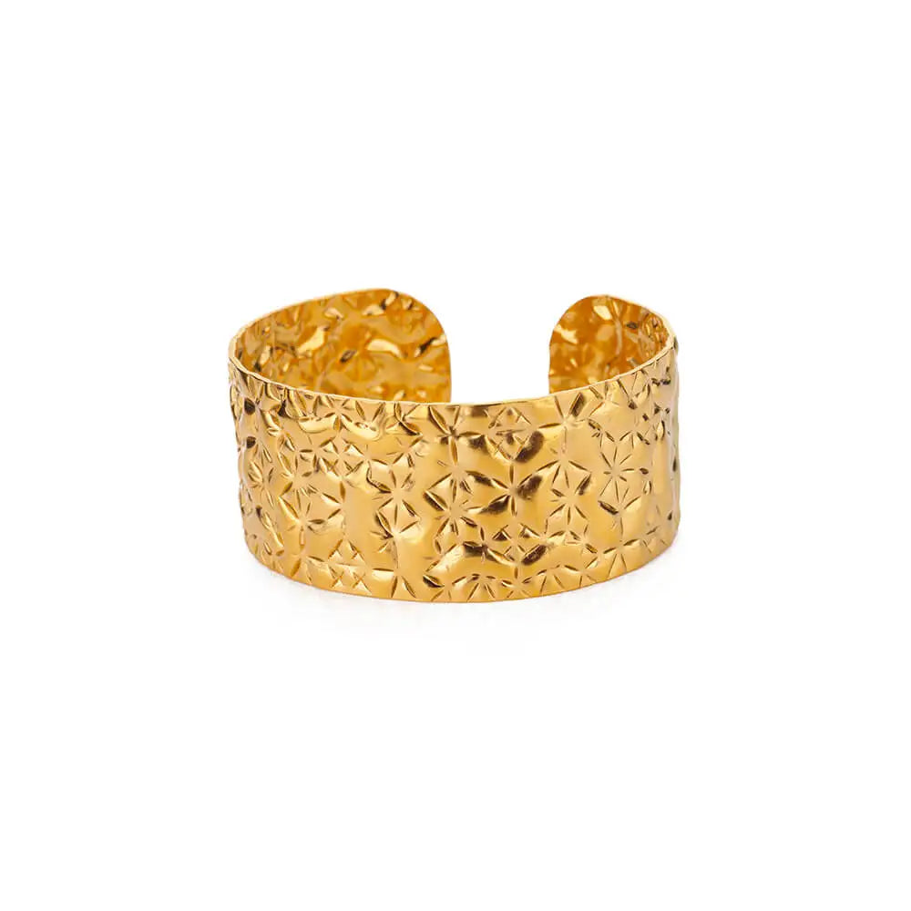 Aurelia Sculpted Cuff Bracelet — Filigree Wide Cuff