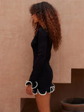 Rivelle Ruffle-Edge Knit Dress