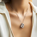 Bubelle Initial Necklace — Silver, Initial B