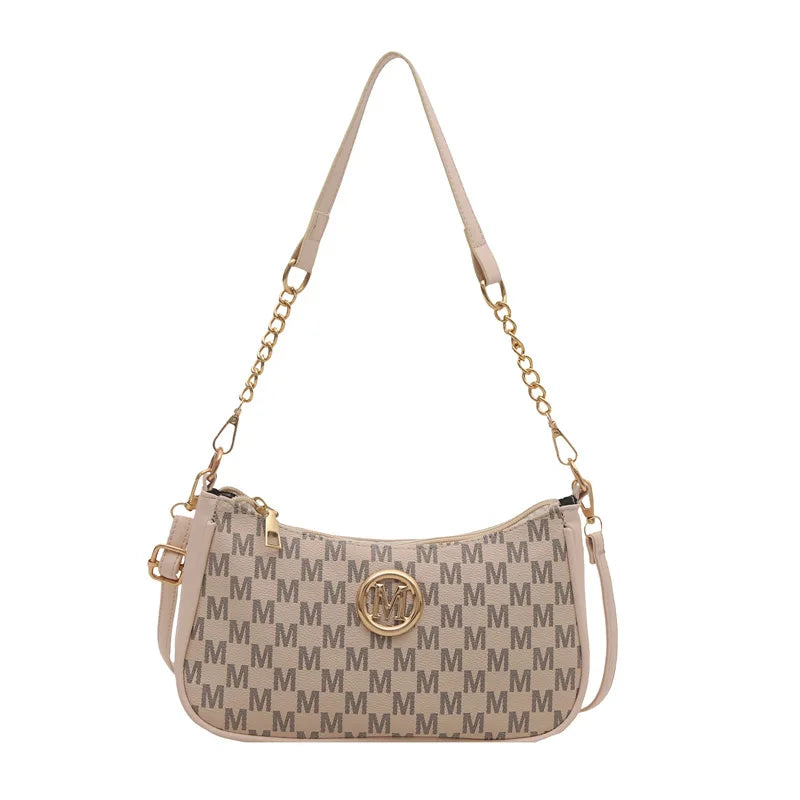 Mira Monogram Shoulder Bag — White