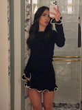 Rivelle Ruffle-Edge Knit Dress