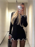 Rivelle Ruffle-Edge Knit Dress