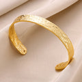 Fluxa Sculpted Cuff Bracelet — Hammered Gold Slim Cuff