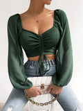 Marisol Drawstring Crop Top close-up detail