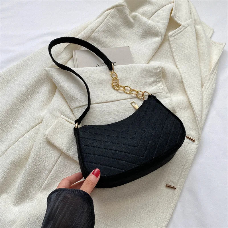 Chevra Felt Saddle Bag — Black