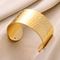 Fluxa Sculpted Cuff Bracelet — Hammered Gold Wide Cuff