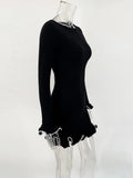 Rivelle Ruffle-Edge Knit Dress