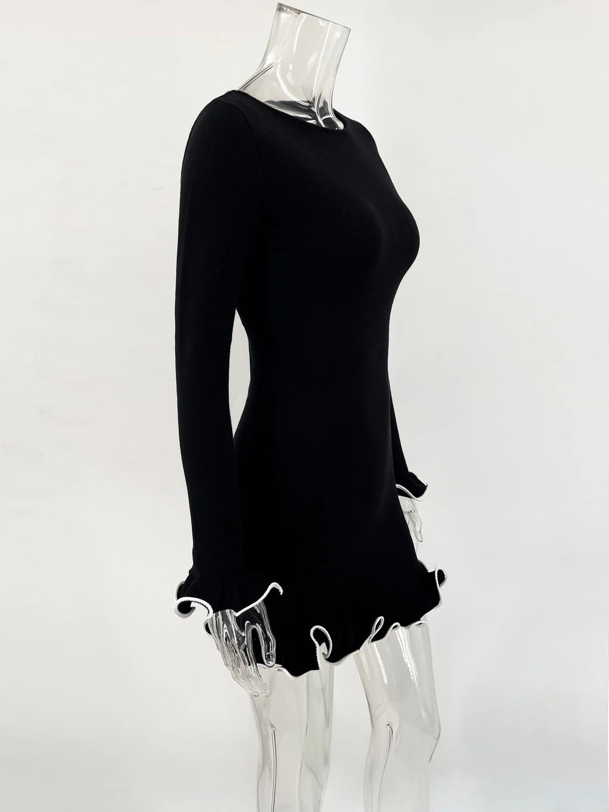 Rivelle Ruffle-Edge Knit Dress
