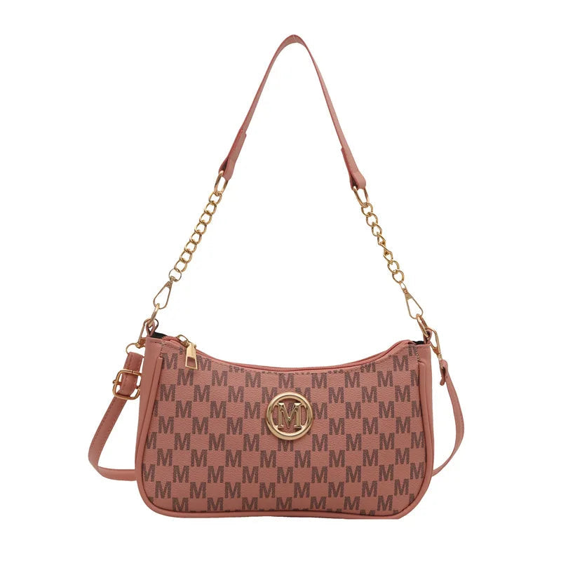 Mira Monogram Shoulder Bag — Pink