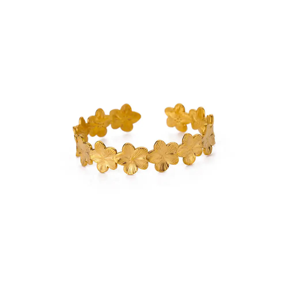 Aurelia Sculpted Cuff Bracelet — Daisy Cutout Cuff