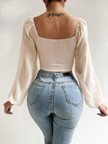 Marisol Drawstring Crop Top close-up detail