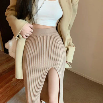 Splitta Knit Bodycon Midi Skirt