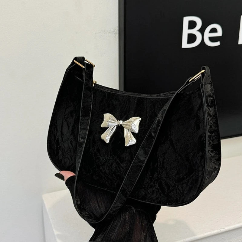 Ribbonette Shoulder Bag — Black