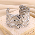 Fluxa Sculpted Cuff Bracelet — Sculpted Silver Wide Cuff