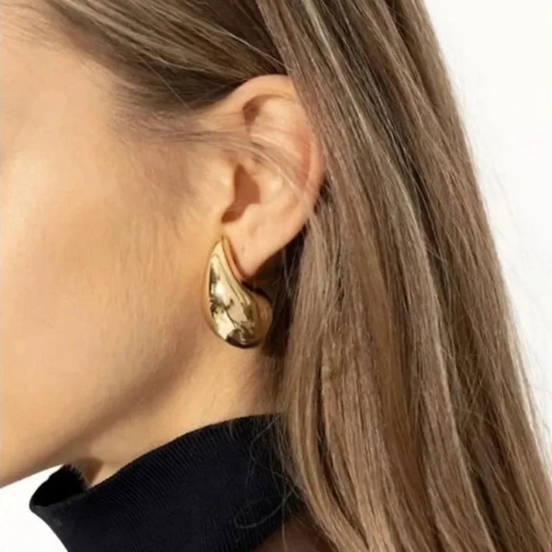 Sculptura Statement Earrings — Gold Teardrop Earrings