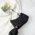 Florelle Patterned Shoulder Bag — Black