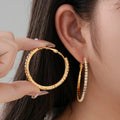 Sculptura Statement Earrings — Textured Hoop Earrings