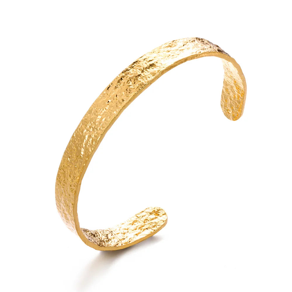 Aurelia Sculpted Cuff Bracelet — Textured Slim Cuff