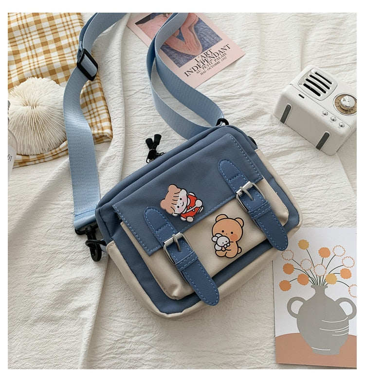 Cute Girl Canvas Student Bag