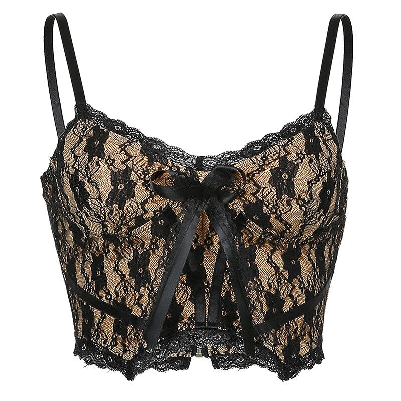 Goth Lace Crop Tops